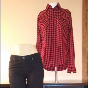 Ralph Lauren checkered button up with jeans